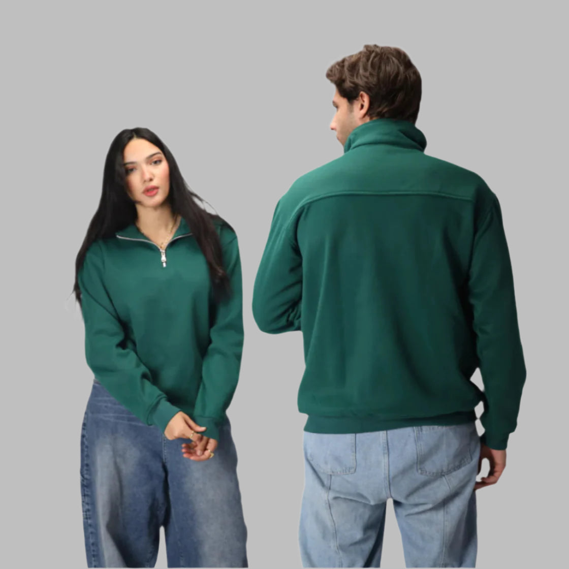 Half Zipper - Olive Green