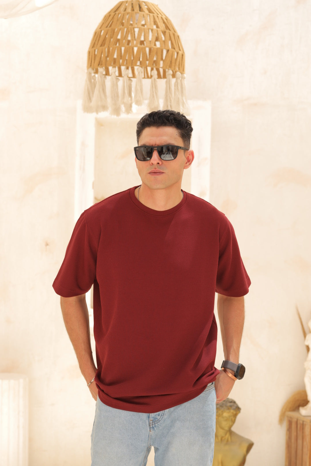 Round T-shirt - Burgundy