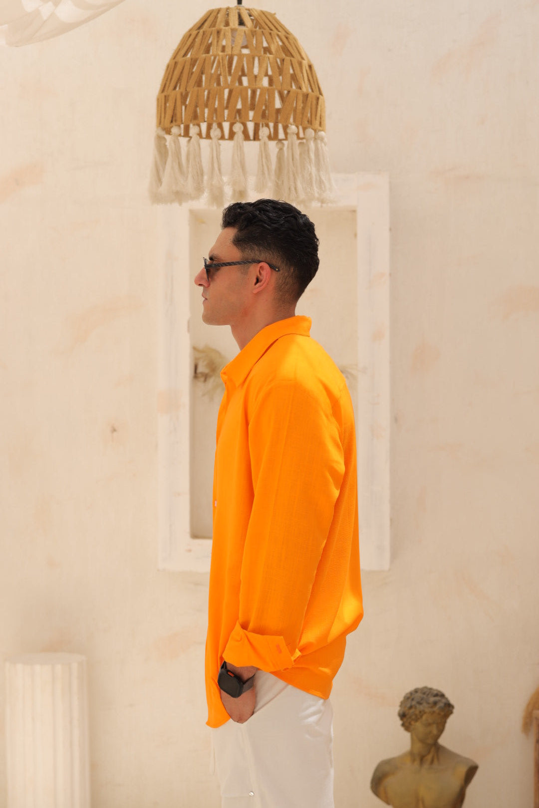 Linen Shirt - Orange