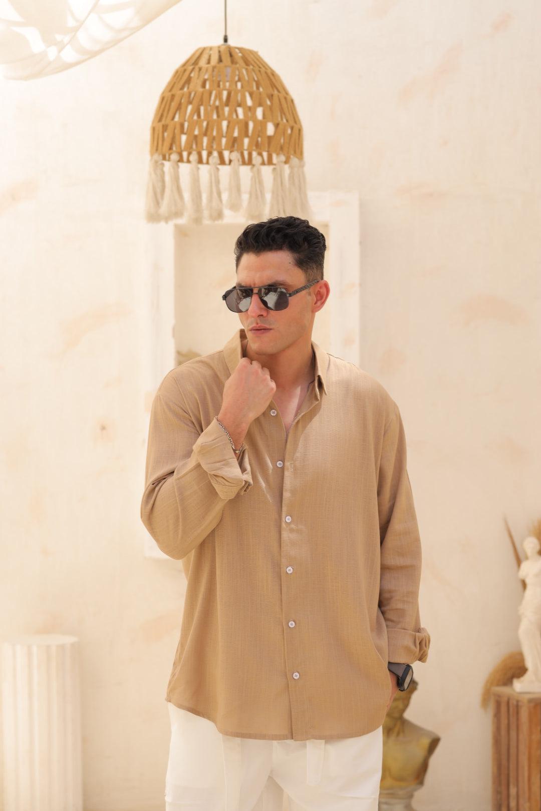 Linen Shirt - Cafe