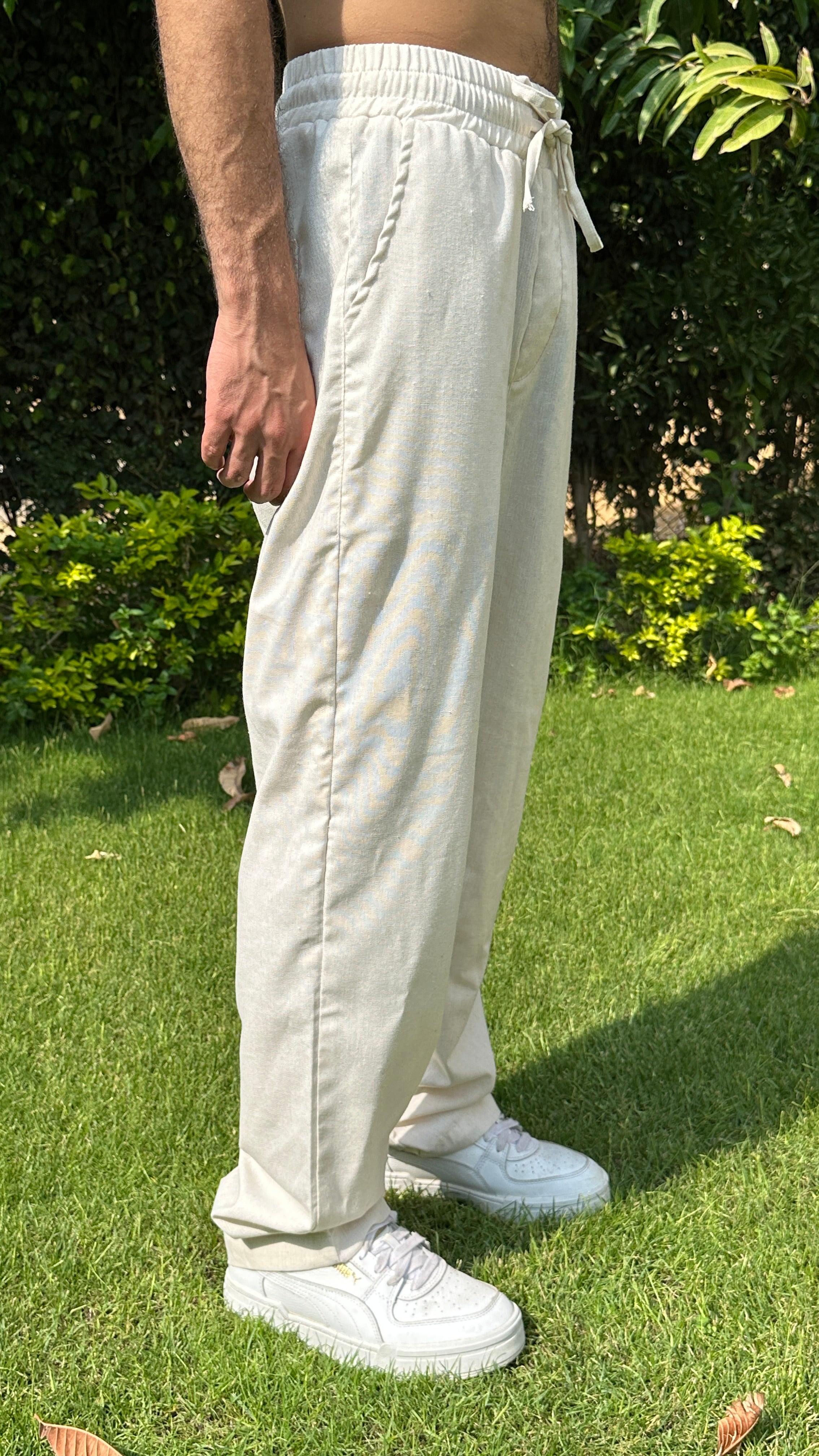 Linen Pants - Light Beige