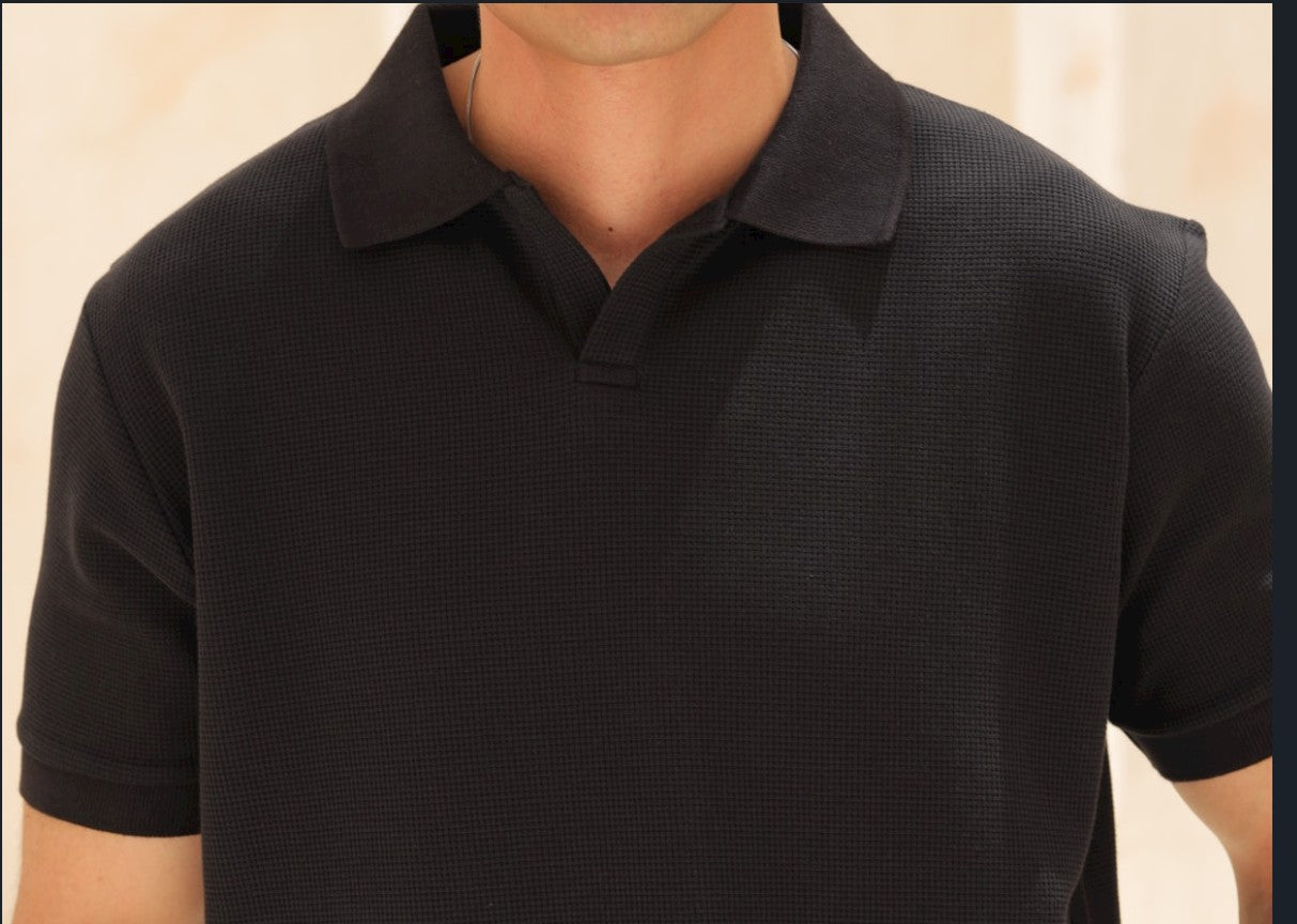 Buttonless Polo - Black